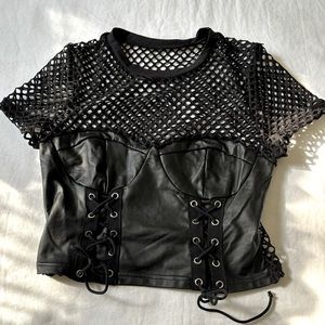 Goth Fishnet crop top